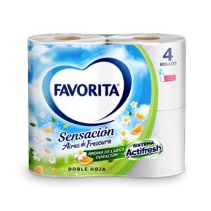 Papel higiénico Favorita Sensación Aires de Frescura 4 un 22 m 25 Mangas