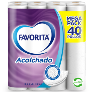 Papel higiénico Favorita Acolchado doble hoja 40 un 22 m 120 Mangas