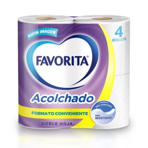 Papel higiénico Favorita Acolchado doble hoja 4 un 22 m 50 Mangas