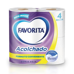 Papel higiénico Favorita Acolchado doble hoja 4 un 22 m 25 Mangas